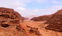 Wind eroded clifs in Wadi Rum Jordan 