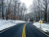 Winding Winter Road in Brecksville OH 