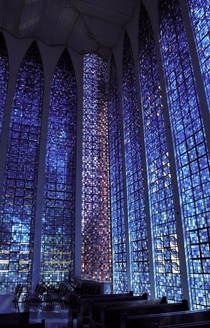 Windows Inside Dos Bosco Chapel- Brasilia Brazil 