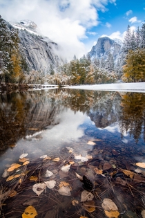 Winter and fall clashing at Yosemite National Park 