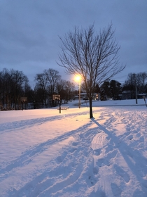 Winter evening in Ohio USA