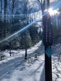 Winter hiking in Michigan oc