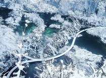 Winter in Plitvice Lakes Croatia