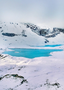 Winter Lake in the Obwalden Canton Switzerland 
