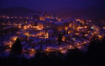 Winter Night in Loket Czech Republic 