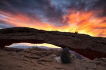 Winter Sunrise at Mesa Arch Canyonlands Natl Park Utah 