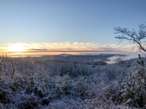Winter sunrise in the Smoky Mountains 