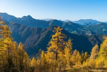 Wonderfull autumn landscape in Slovenian Kamnik Alps 
