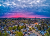 Worcester MA sunrise glow this morning   photo HDR