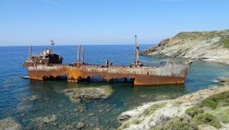 Wreck of the Semiramis north coast of Andros Island Cyclades Greece 
