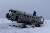 Wrecked cargo plane in Slheimasandur Iceland 