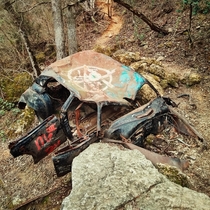 Wrecked Plymouth near Bull Creek trail  Austin TX