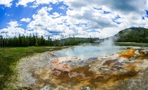 x  Hot springs in Yellowstone