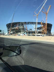 Years agowatching the Raiders stadium being built Amazing 