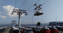 Yo dawg I heard you like Cable Cars So I built a cable car you can drive you car on Volkswagen plant in Bratislava Slovakia