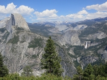 Yosemite El Capitan with waterfalls 