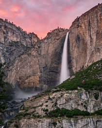 Yosemite Falls at sunset 