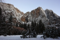 Yosemite Falls in Winter 