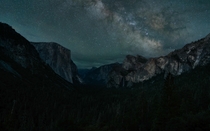 Yosemite National Park at night 