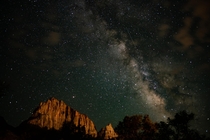 Zion National Park under the Milky Way 