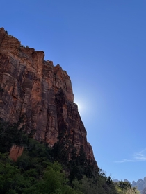 Zion sun peaking out x  