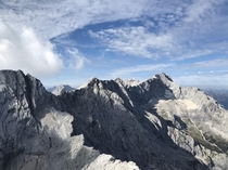 Zugspitze Germany highest peak - view from Alpspitze 